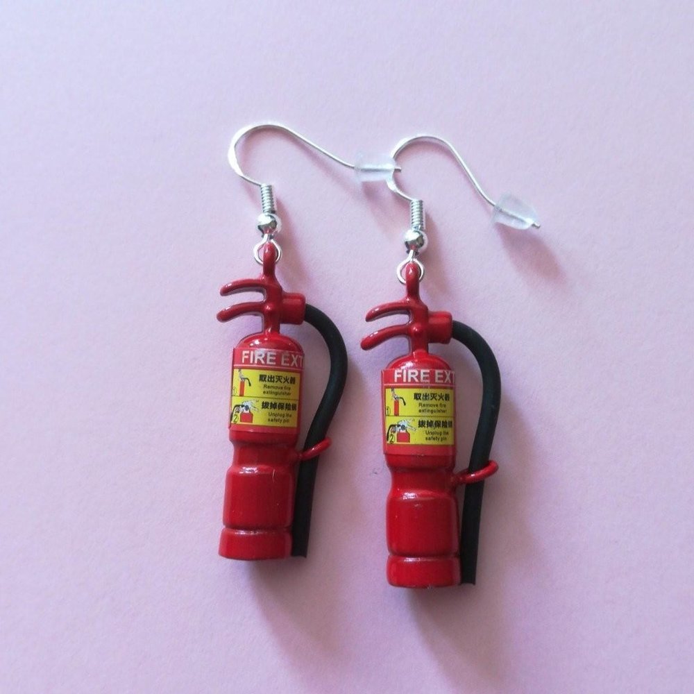 Fire Extinguisher Earrings